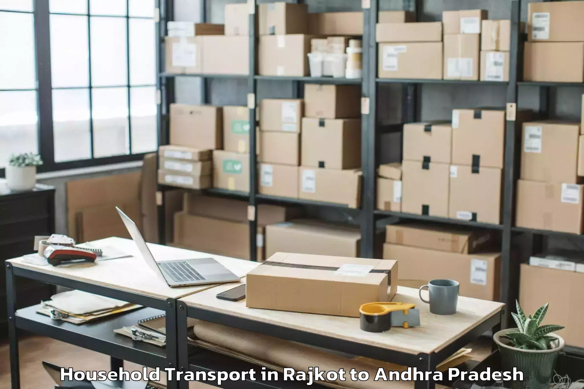 Professional Rajkot to Koyyalgudem Household Transport